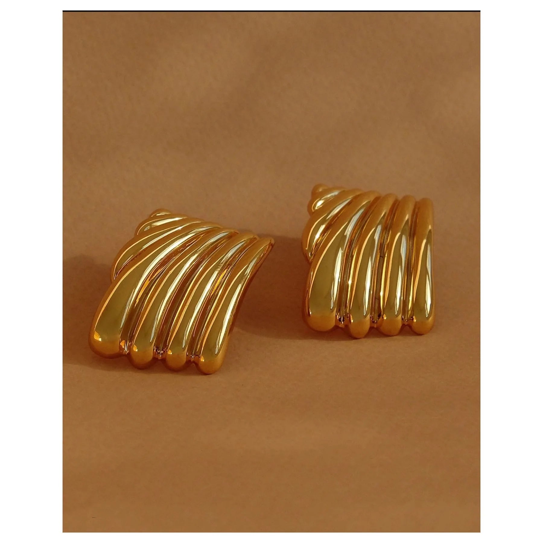 Rectangle Waves Earrings