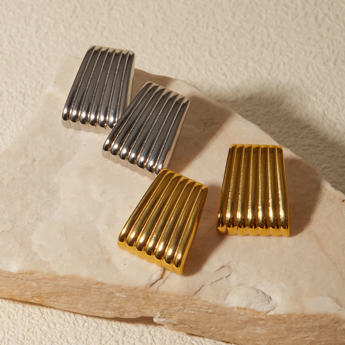 Stripped Rectangular Earrings