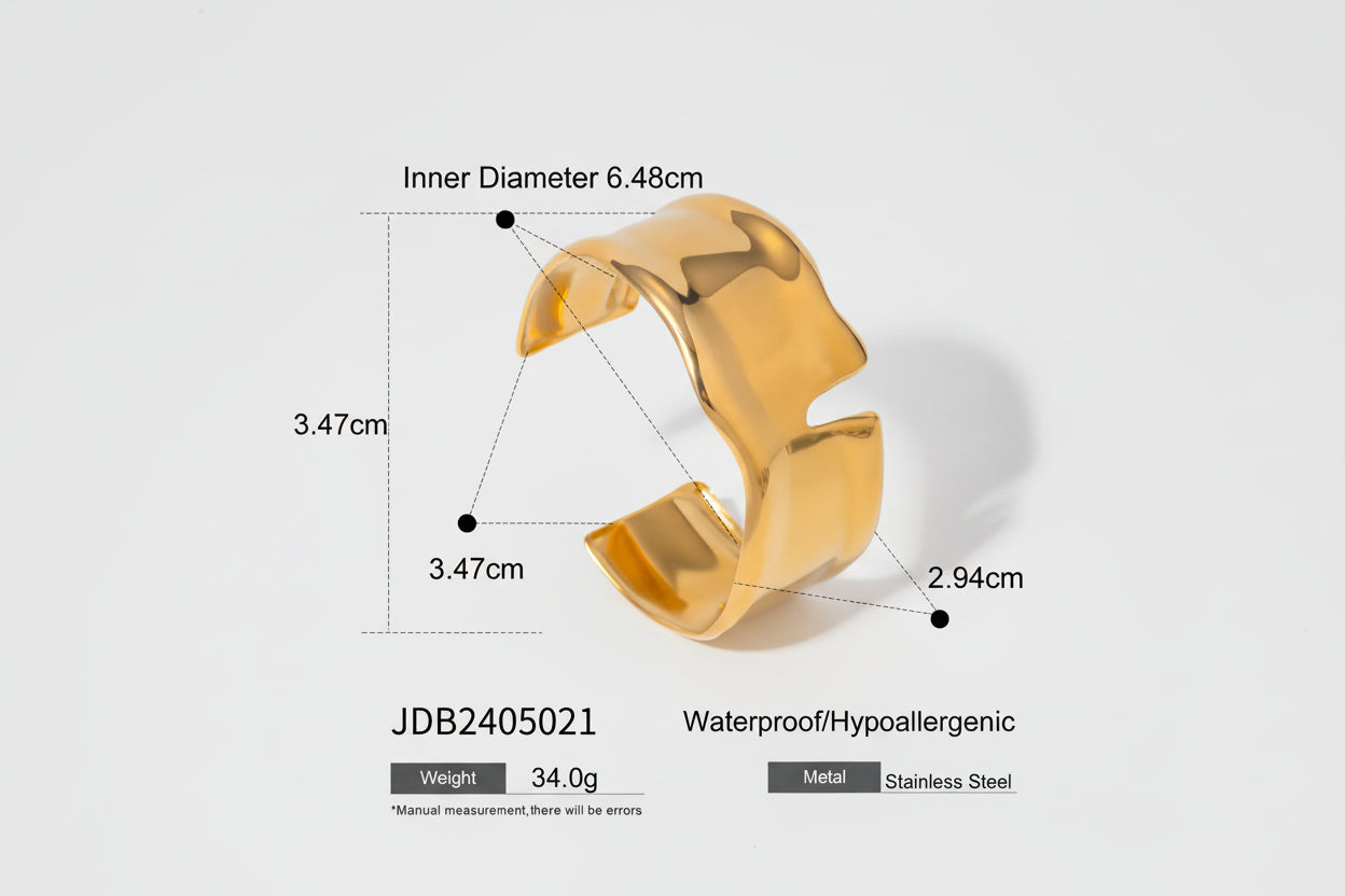 V Cut Wide Bangle Bracelets