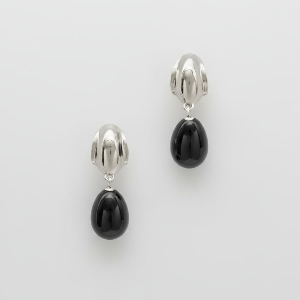 Obsidian Pendant Earrings