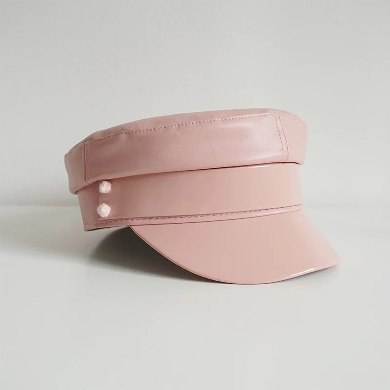 Newsboy Leather Cap Hat