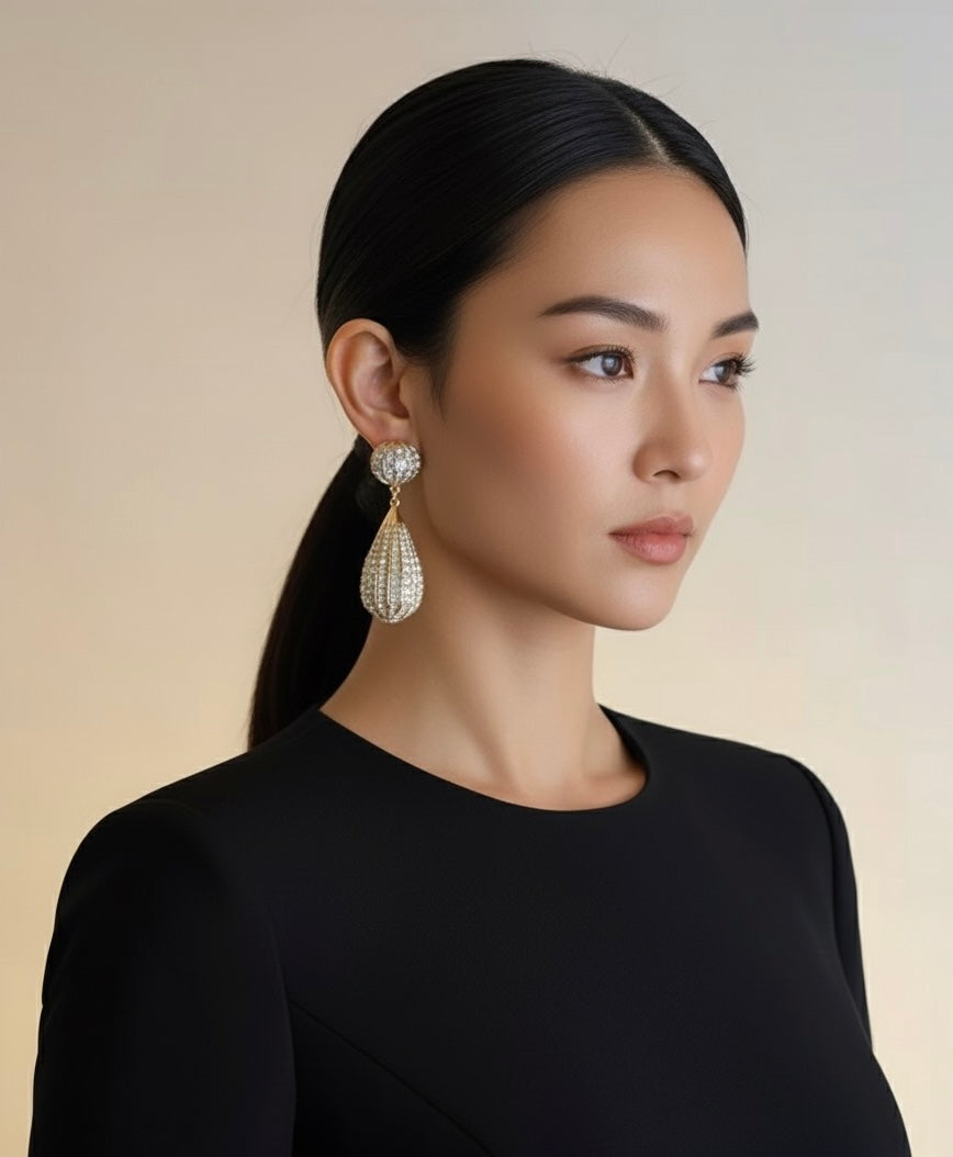 Water Drop Rhinestone Earrings