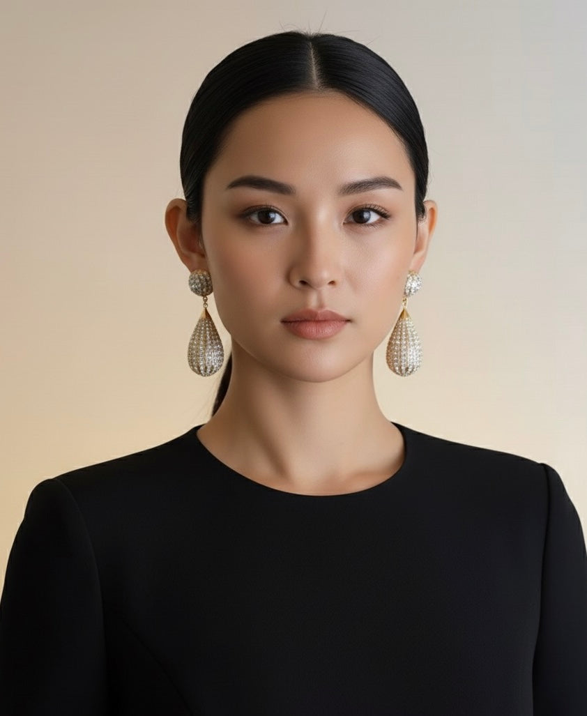 Water Drop Rhinestone Earrings