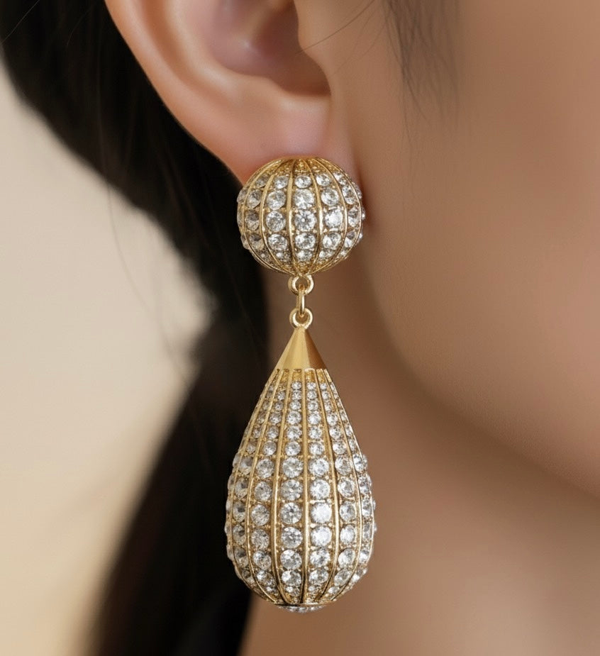 Water Drop Rhinestone Earrings