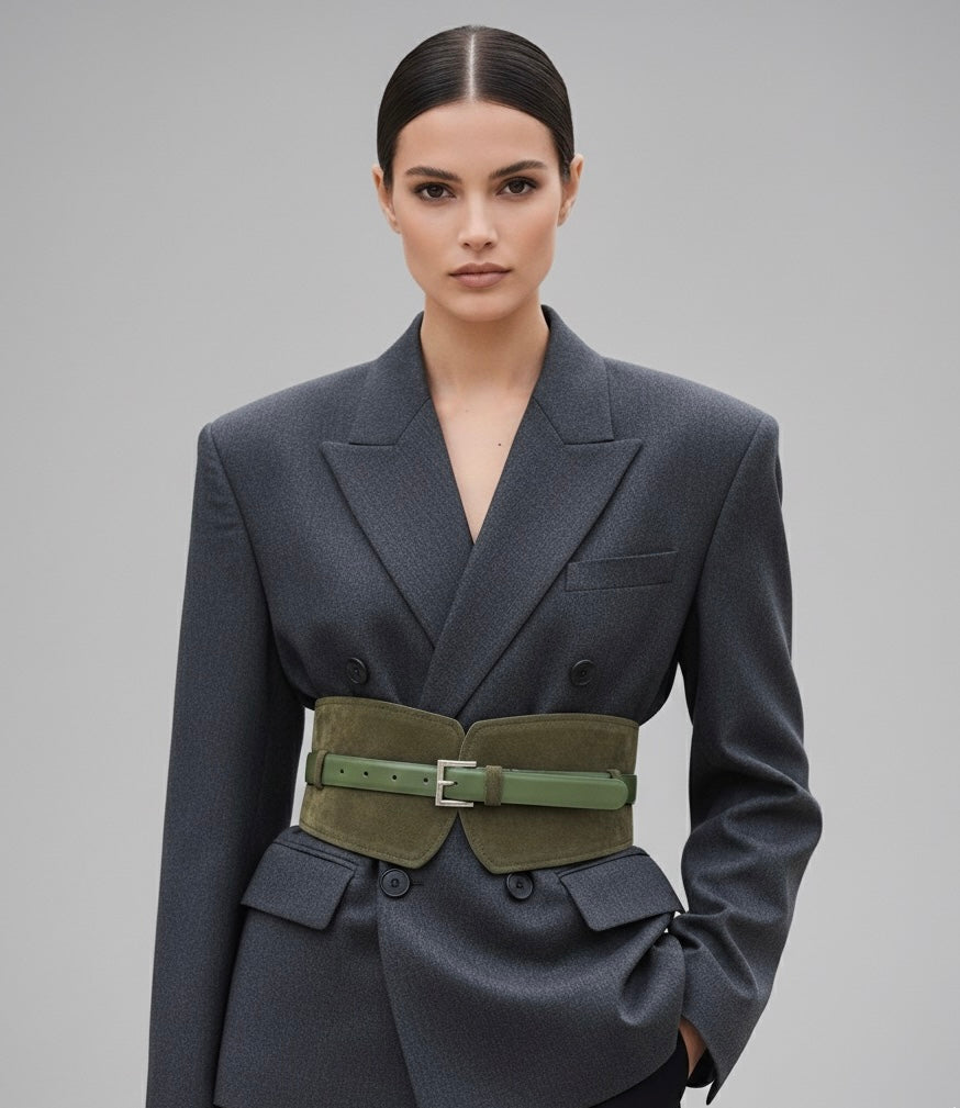 Dual Suede Wide Belt