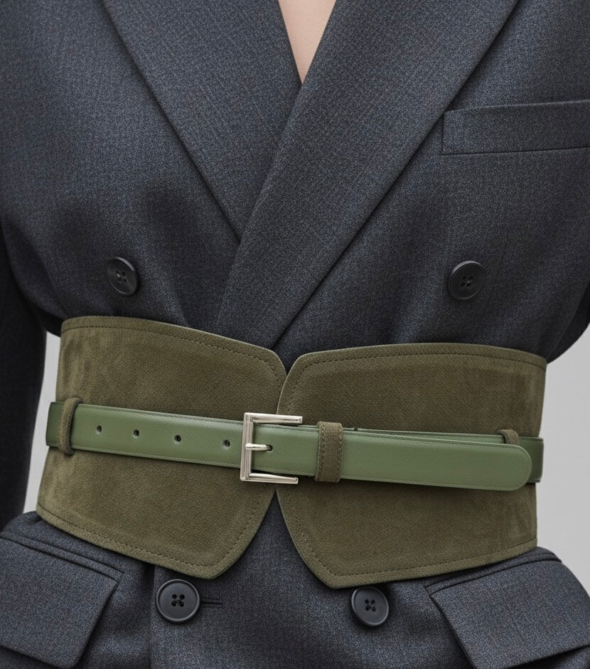Dual Suede Wide Belt