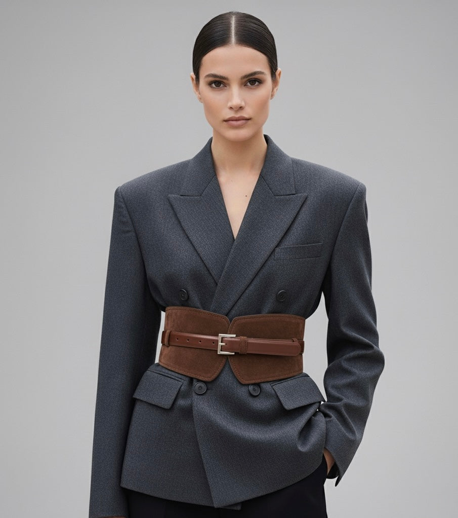 Dual Suede Wide Belt