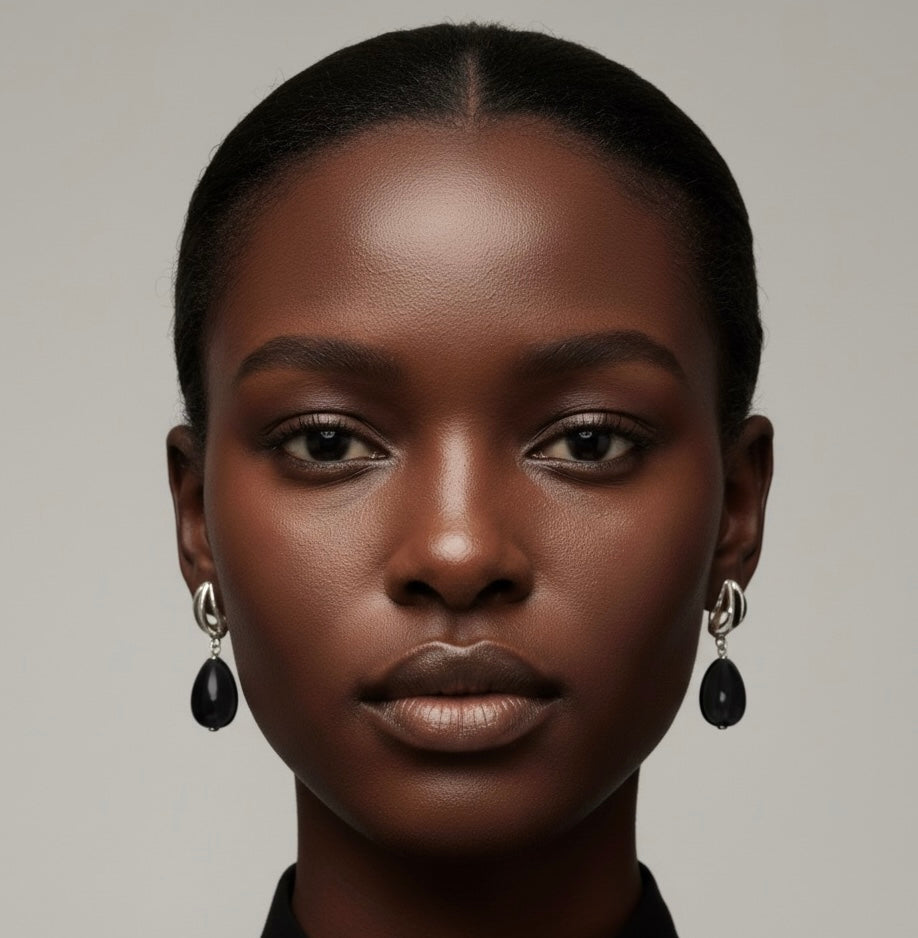 Obsidian Pendant Earrings