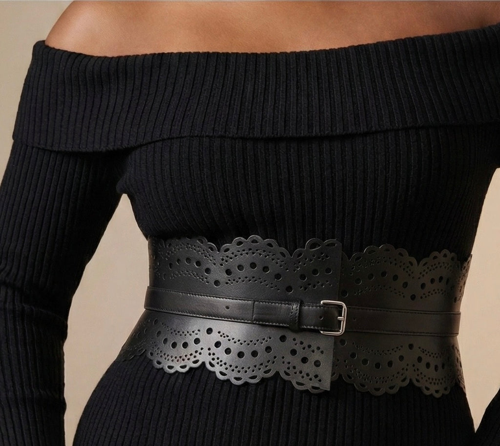 Cut Out Leather Belt