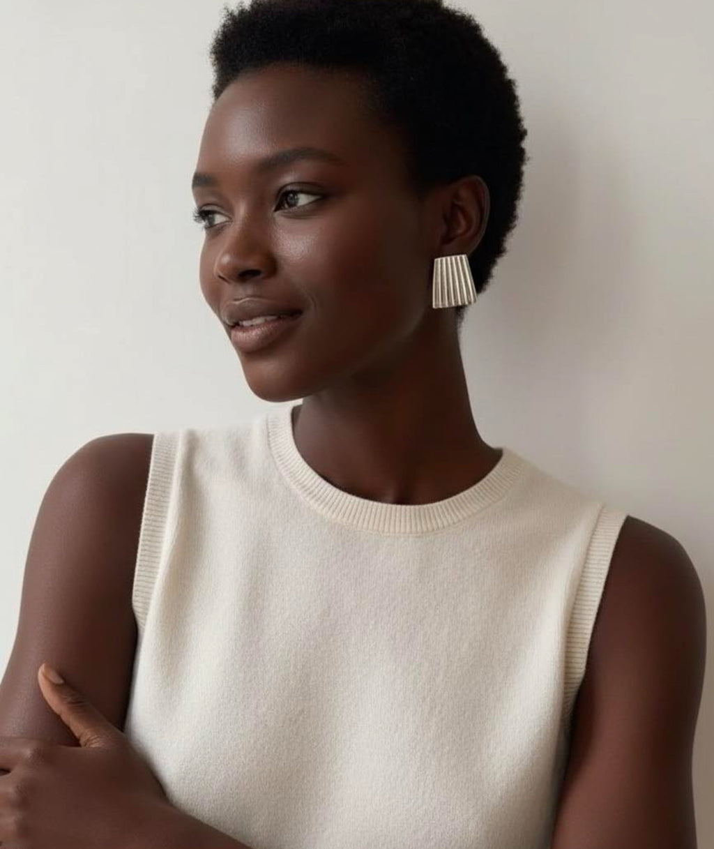 Striped Rectangular Earrings