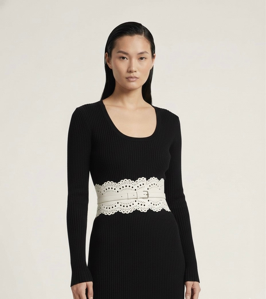 Cut Out Leather Belt