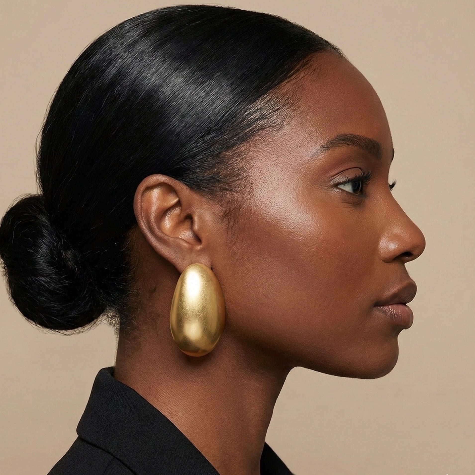 Statement Brushed Metal Teardrop Earrings