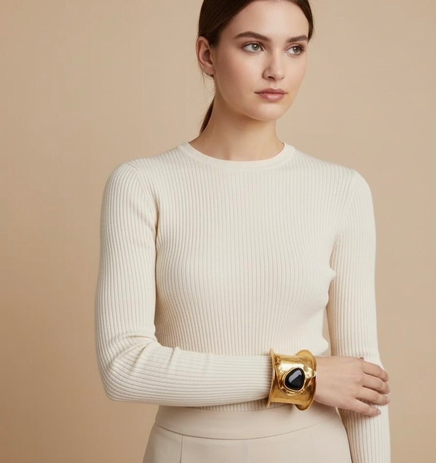 Black Gem Organic Cuff Bracelet