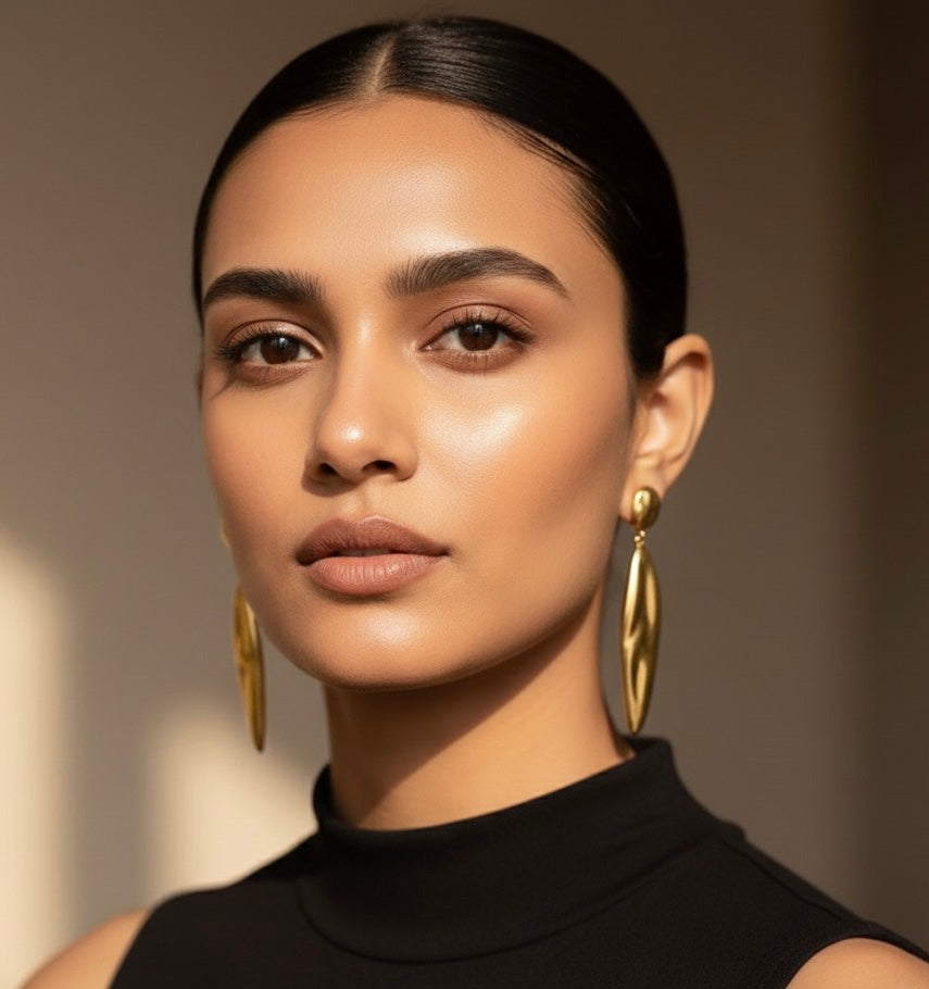 Long Water Drop Geometric Earrings