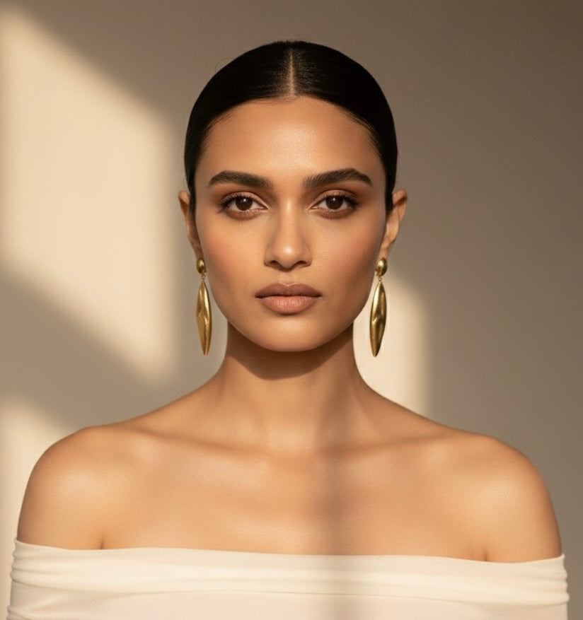 Long Water Drop Geometric Earrings