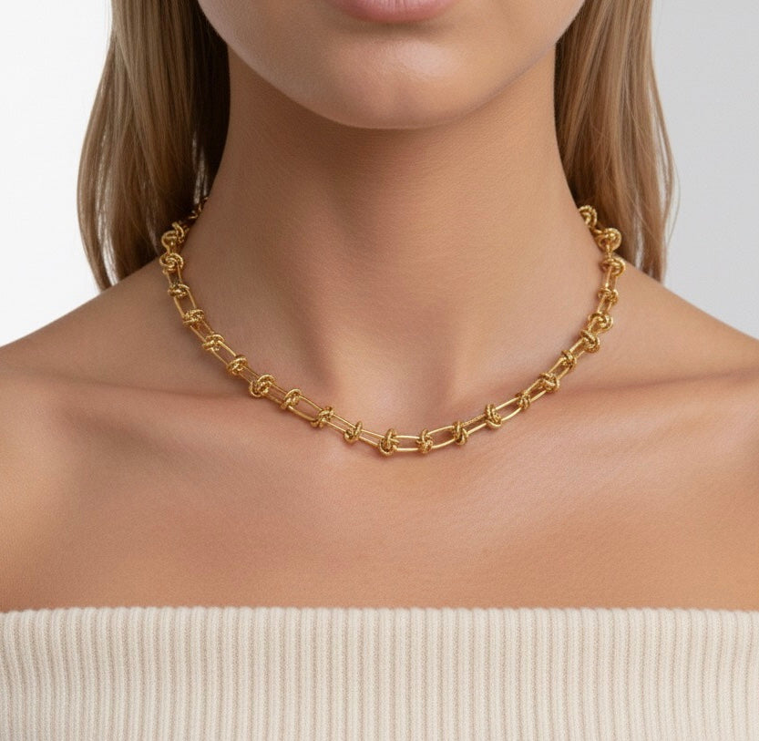 Paper Clip Knot Chain Necklace