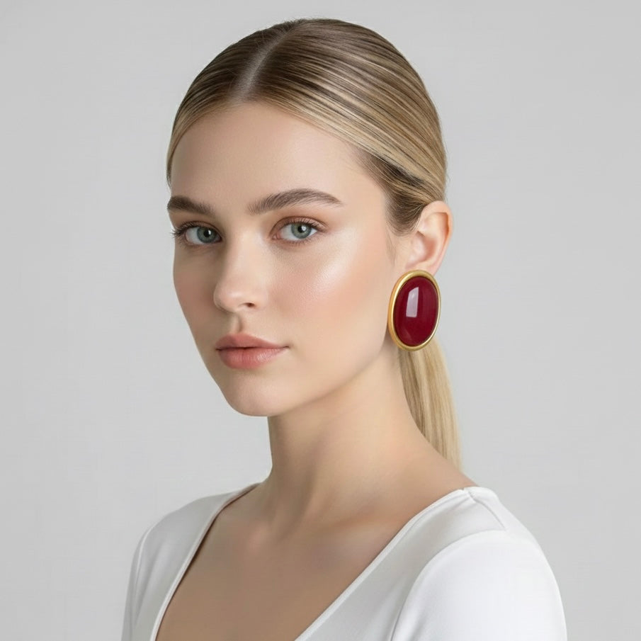 Oval Resin Earrings