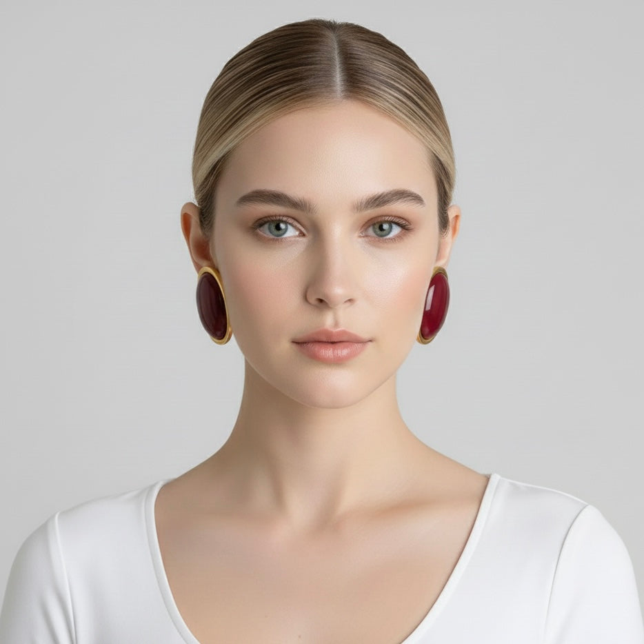 Oval Resin Earrings