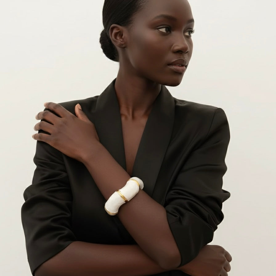 Bamboo Enamel Chunky Bracelet