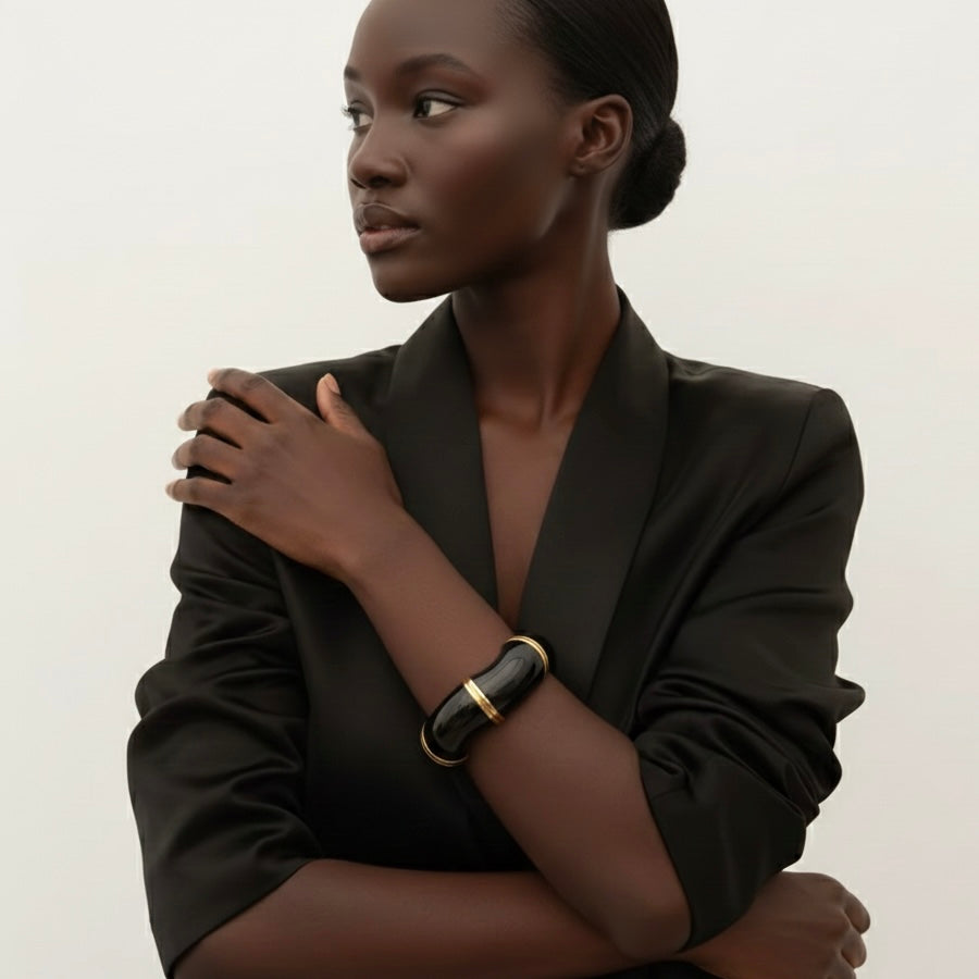 Bamboo Enamel Chunky Bracelet