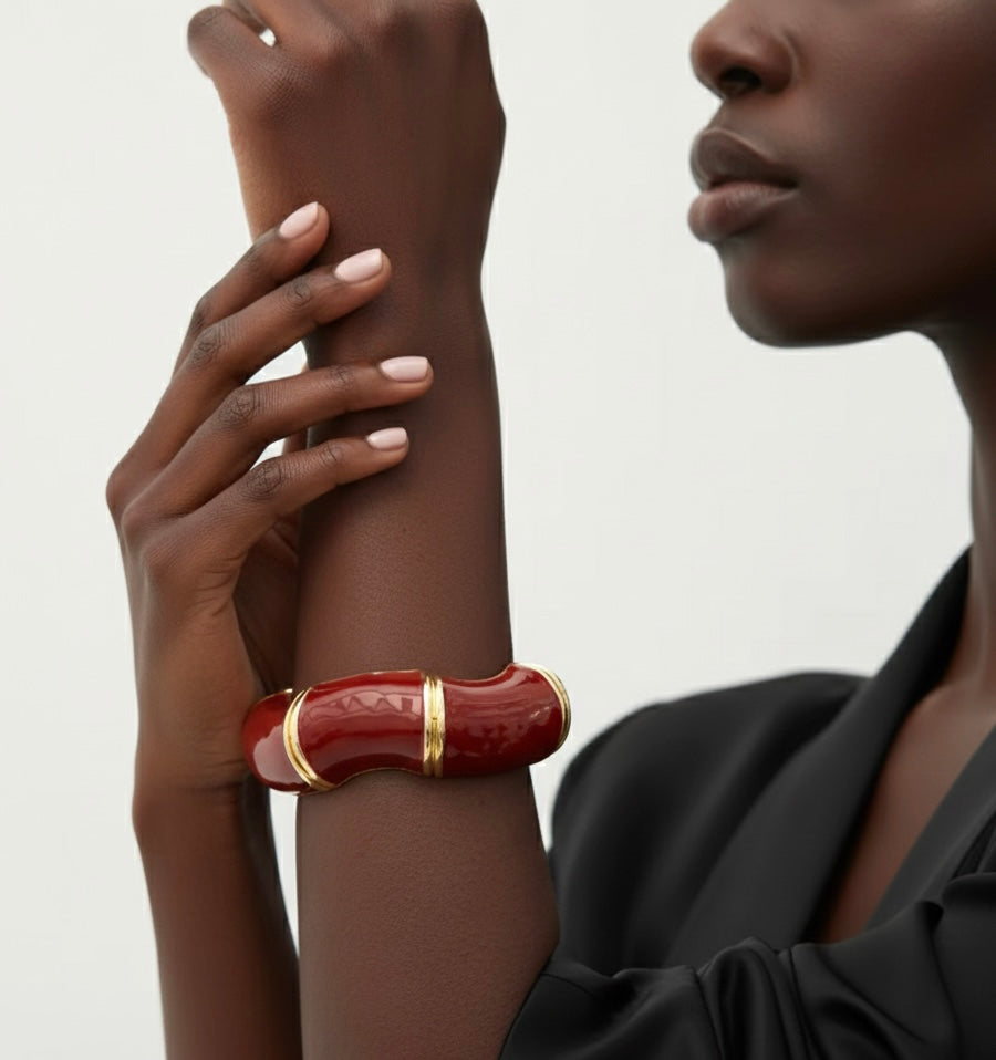 Bamboo Enamel Chunky Bracelet