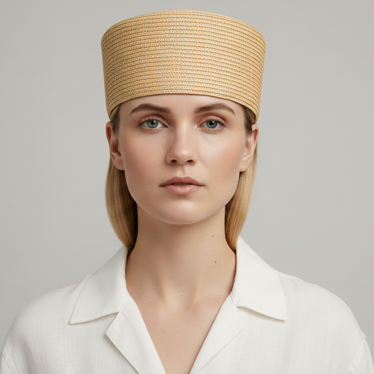 Woven Pillbox Hat