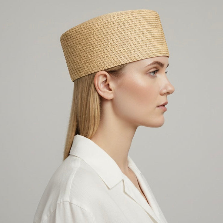Woven Pillbox Hat