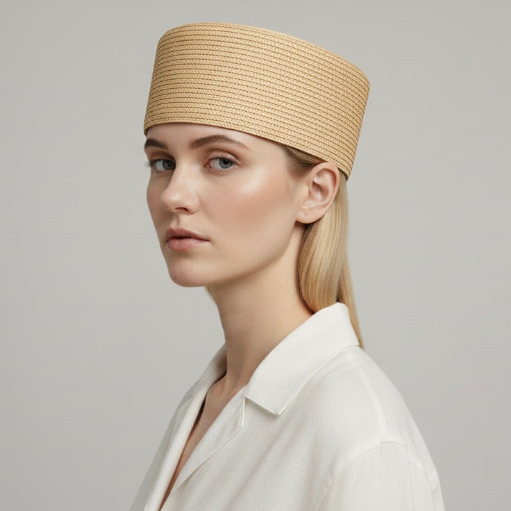 Woven Pillbox Hat