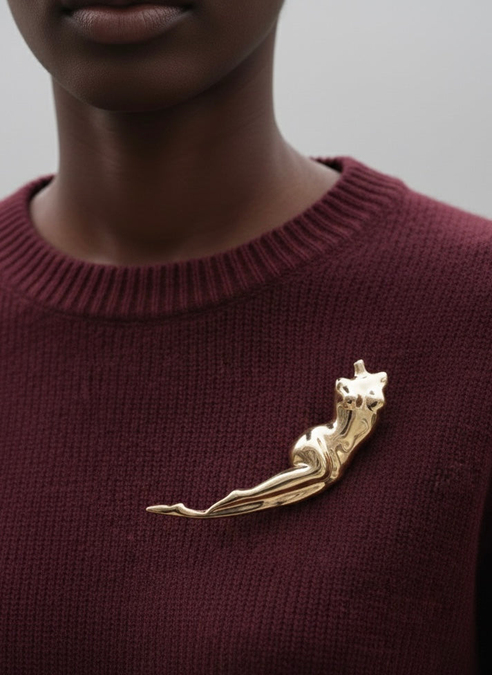 Body Sculpture Pin Brooch