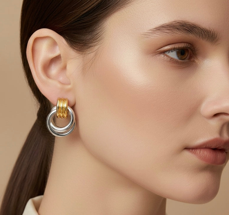 Door Knob Contrast Earrings