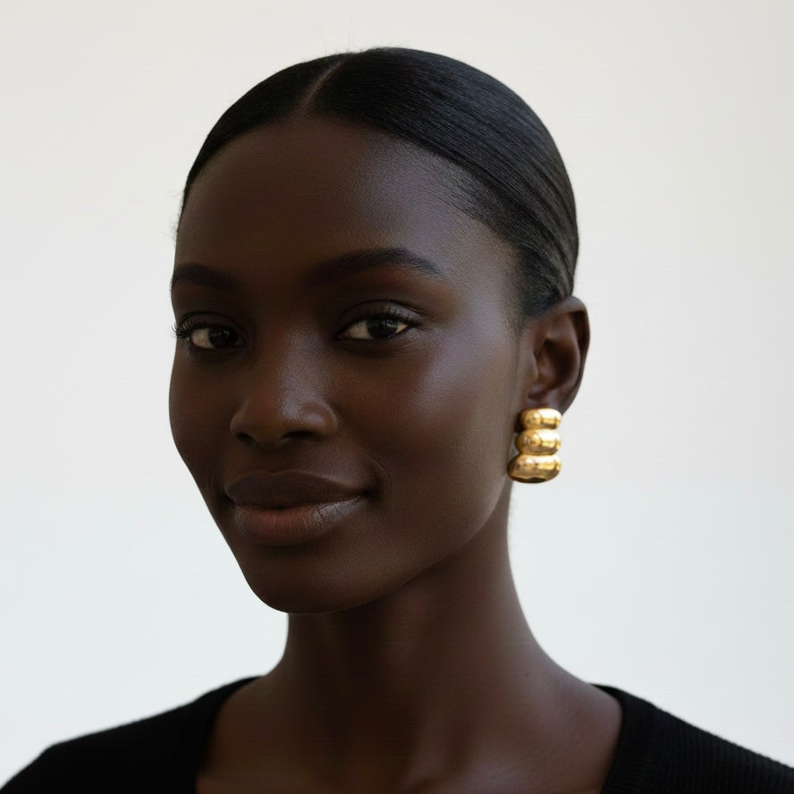 Triple Round Earrings