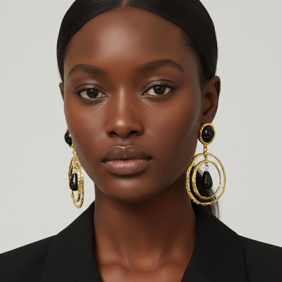 Dangle Drop Stone Earrings