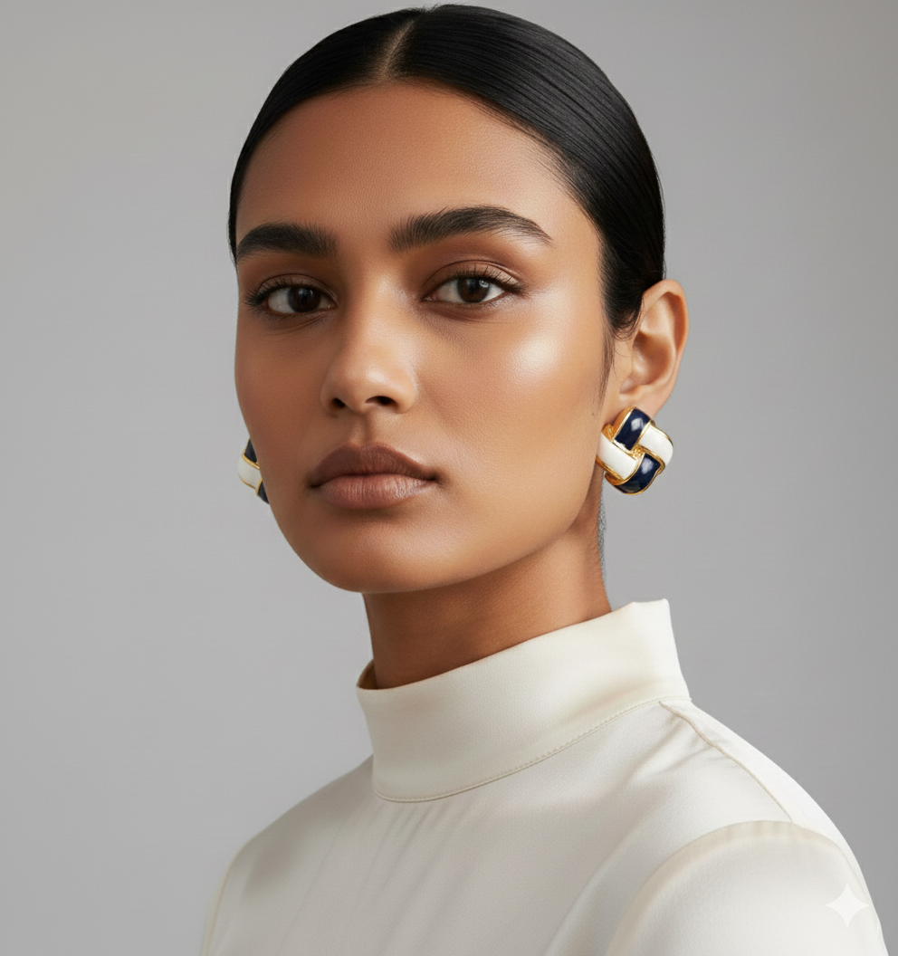 Enamel Bicolor Earrings