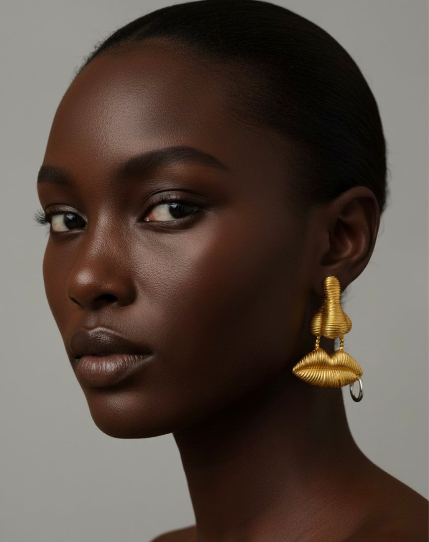 Nose & Lips Statement Earrings