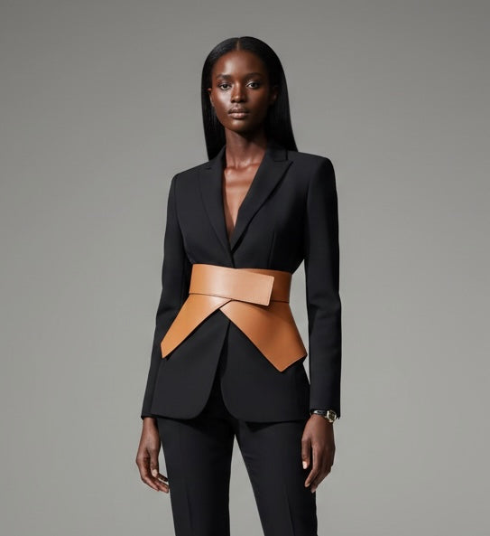 Geometric Cut Peplum Belt