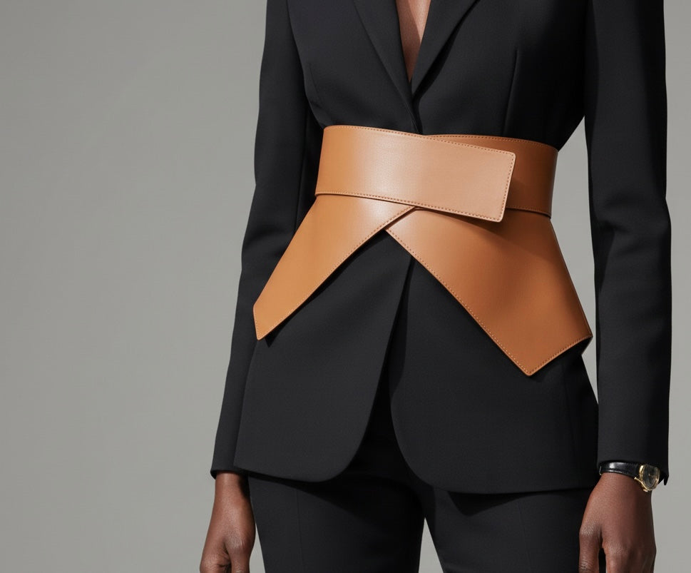Geometric Cut Peplum Belt