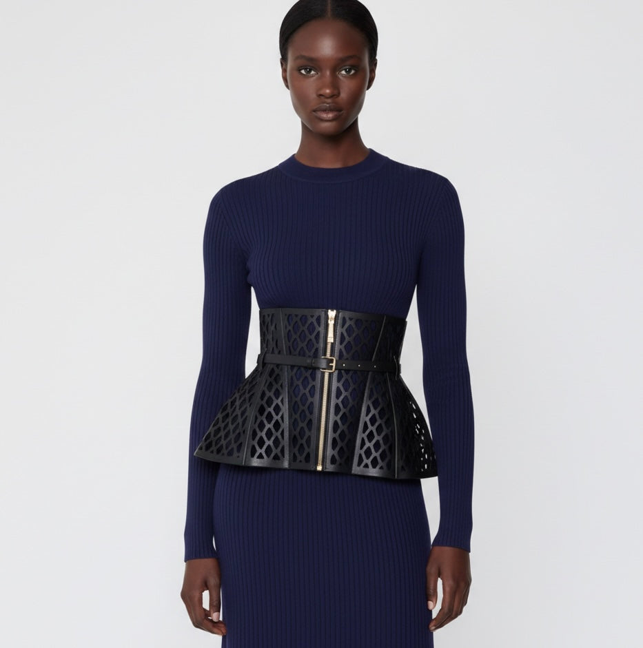 Laser Cut Peplum Corset Belt