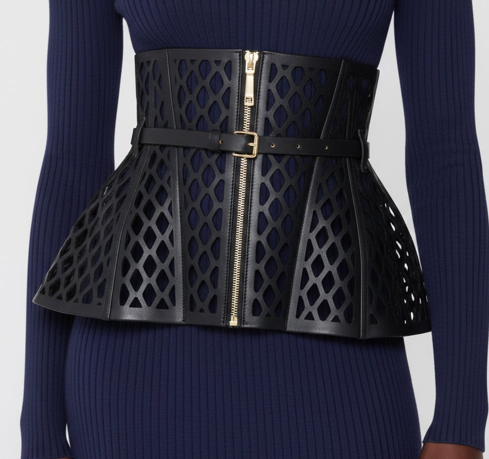 Laser Cut Peplum Corset Belt