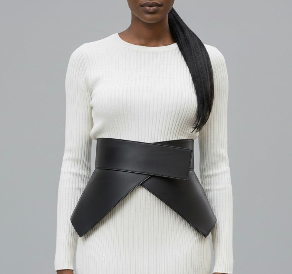 Geometric Cut Peplum Belt