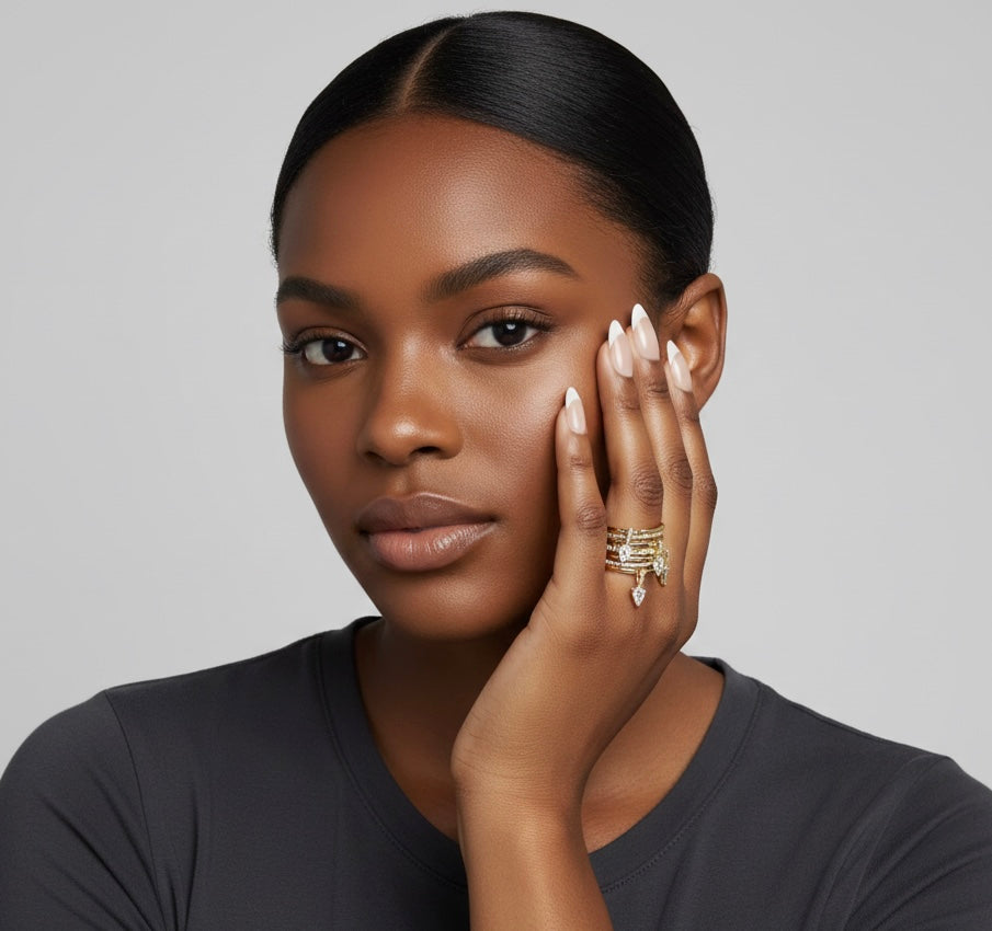 7 Piece Stacking Iced Out Micro Paved Rings