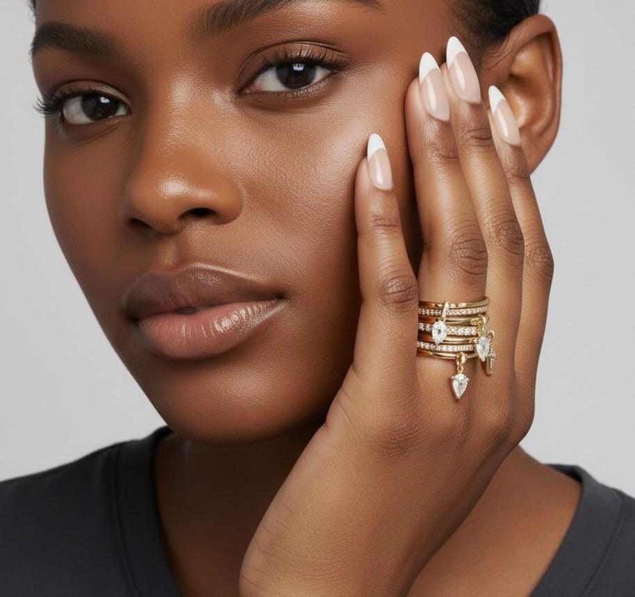 7 Piece Stacking Iced Out Micro Paved Rings