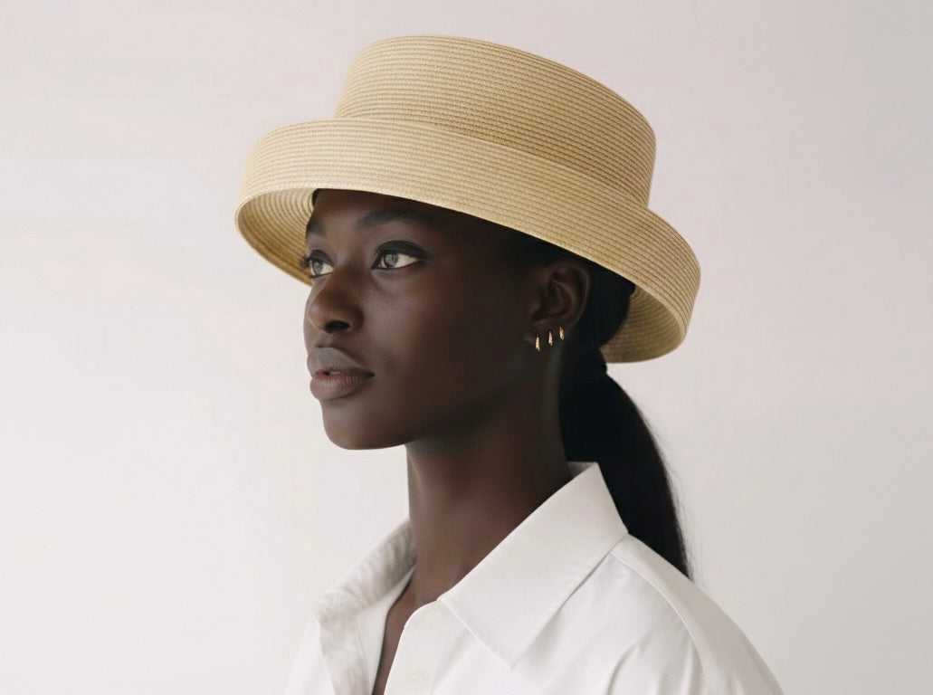 Straw Fedora Geometric Hat
