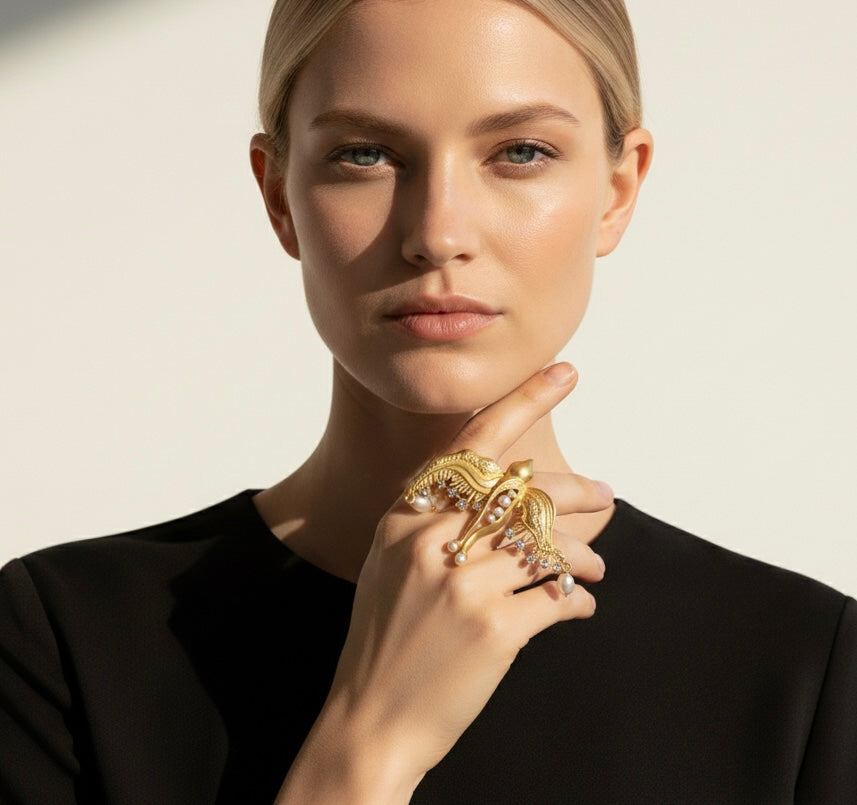 Pearl Dove Bird Ring