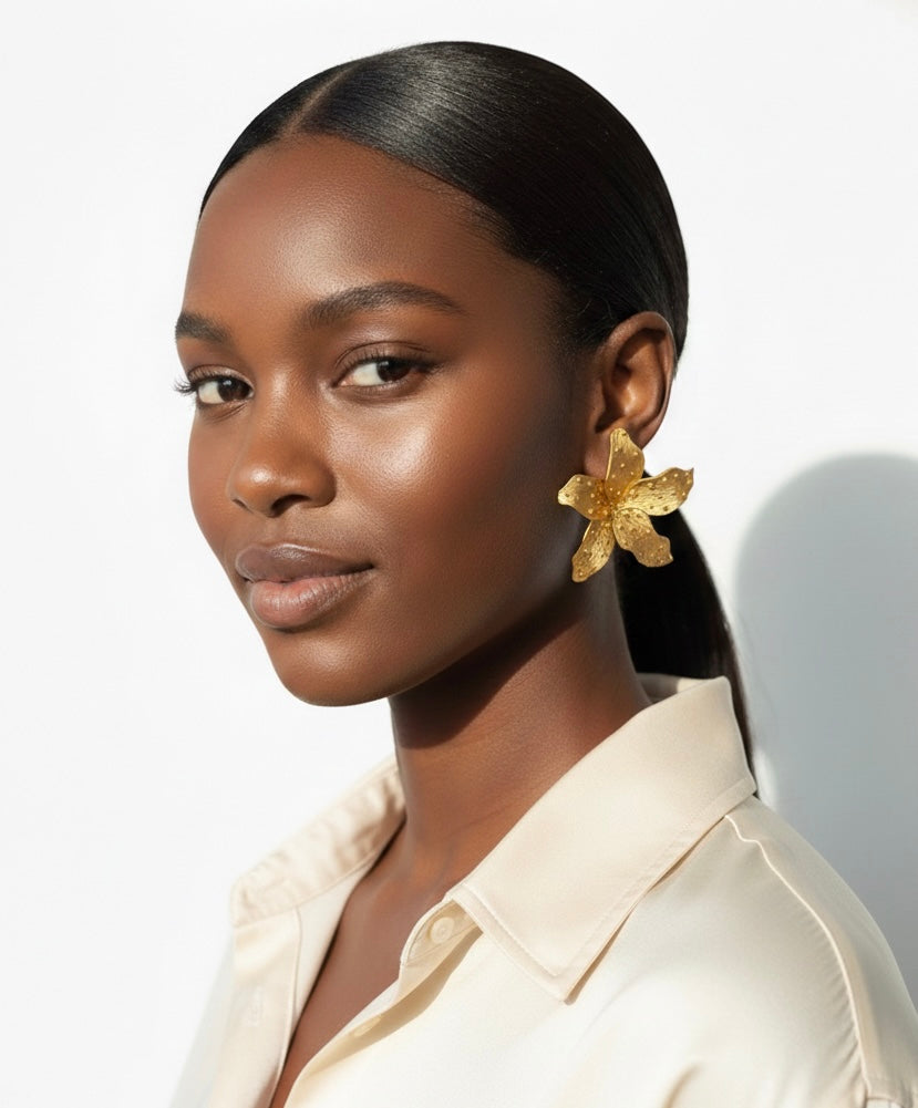 Textured Flower Earrings