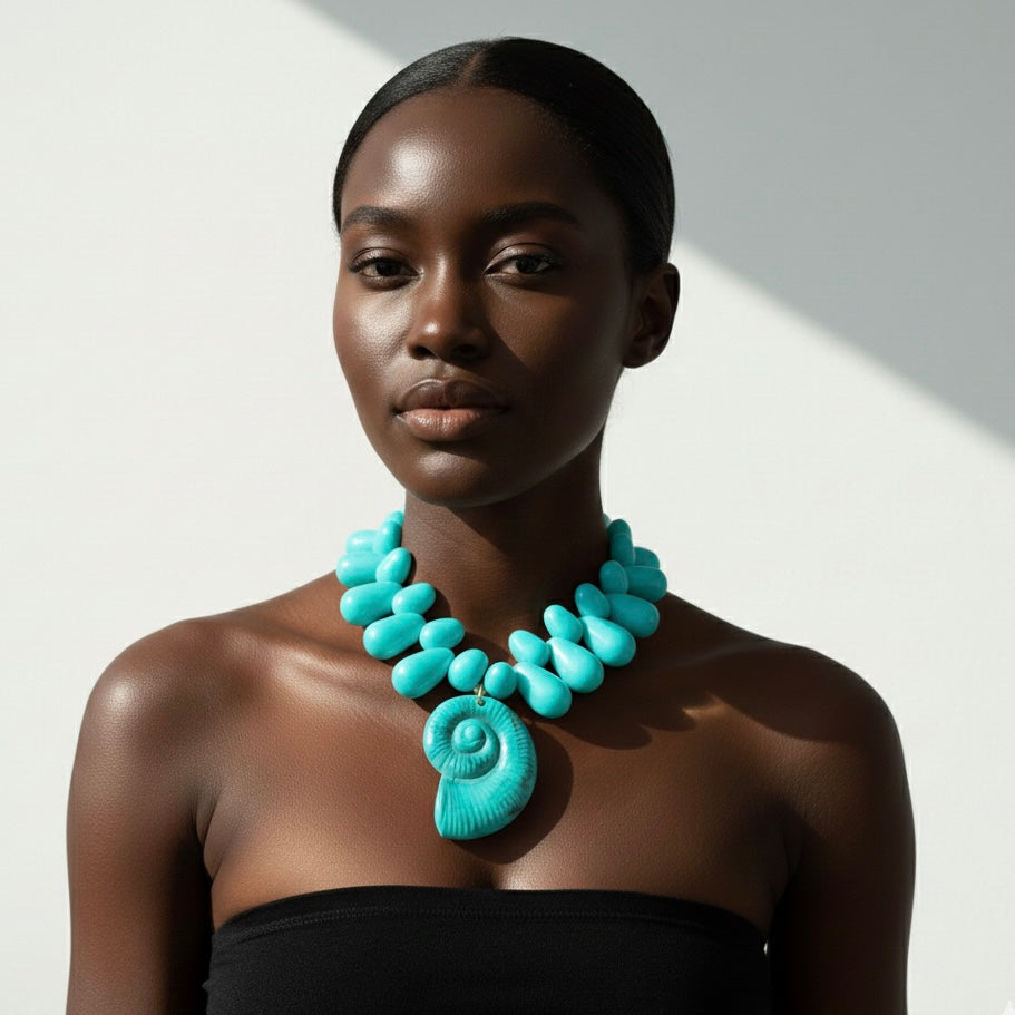 Shell Conch  Beaded Necklace