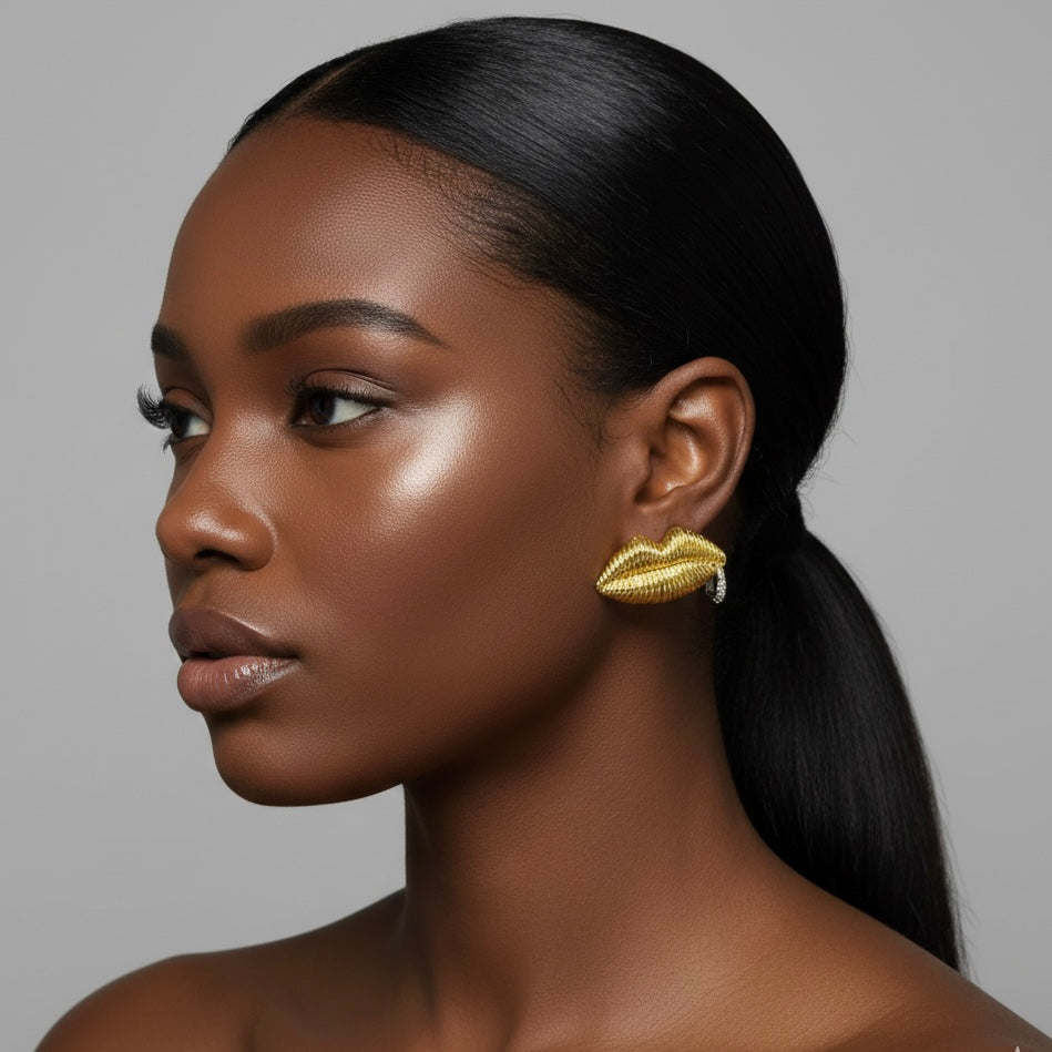 Lips Shaped Pierce Earrings
