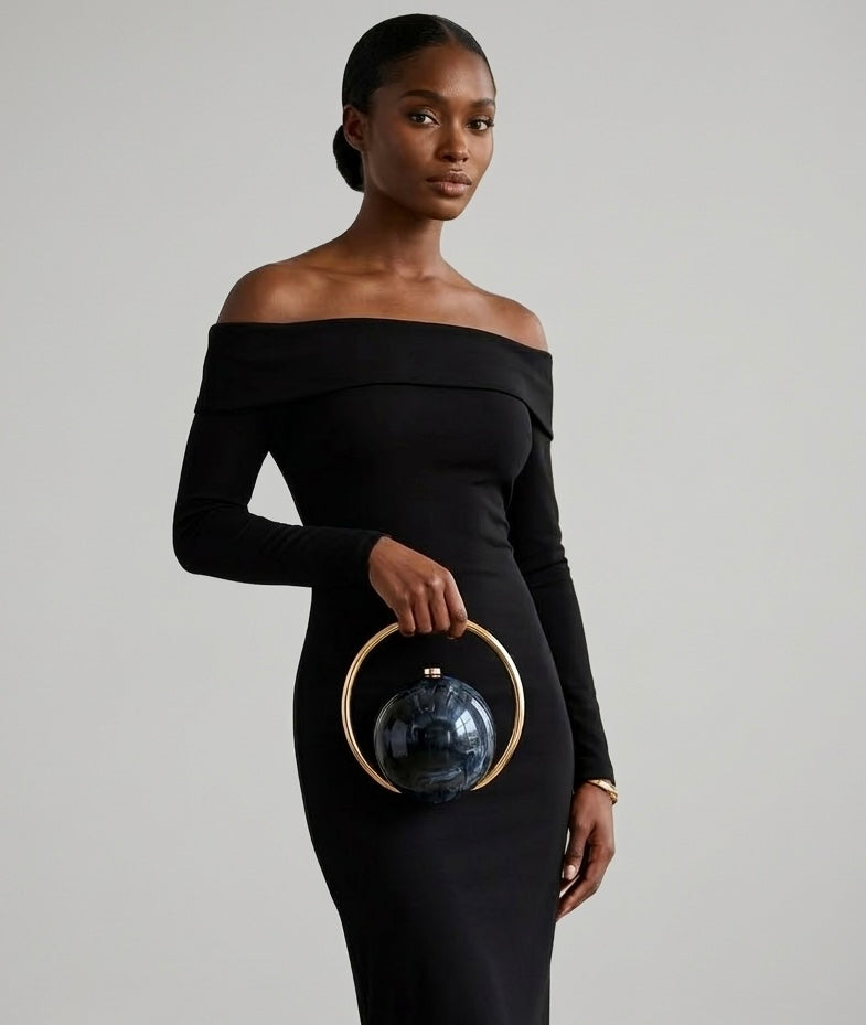 Marble Effect Spherical Hand Bag