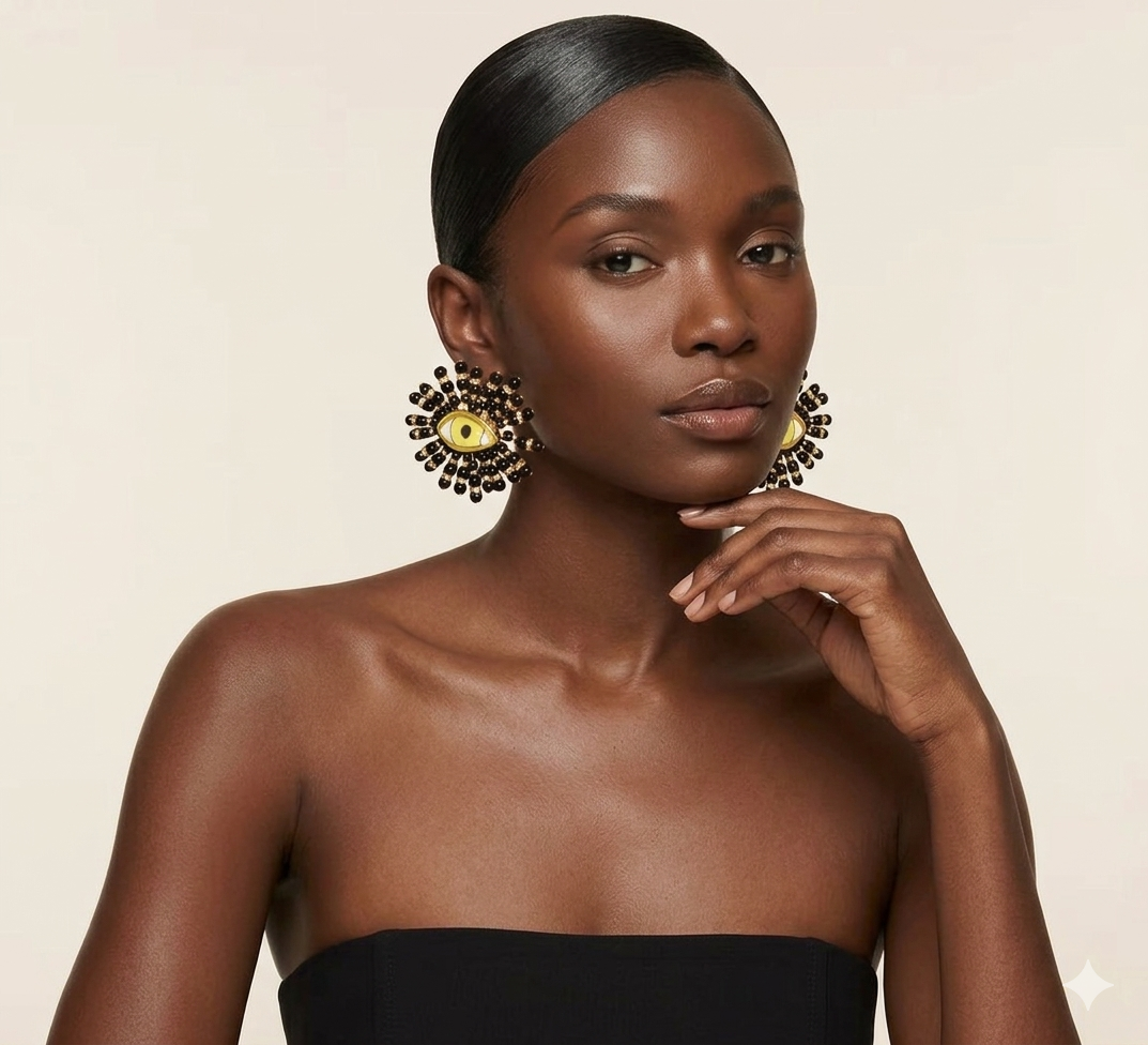 Sunny Eyes Beaded Earrings