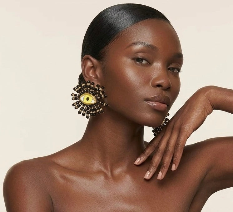Sunny Eyes Beaded Earrings