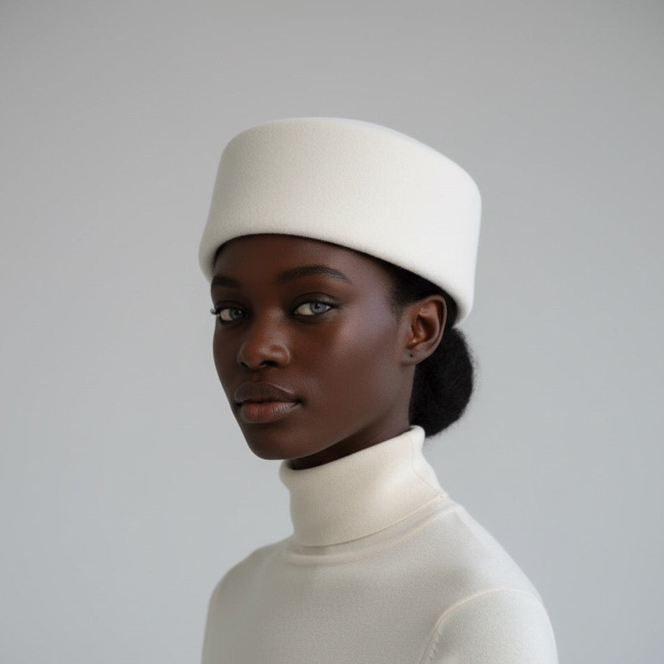 Pillbox wool hat